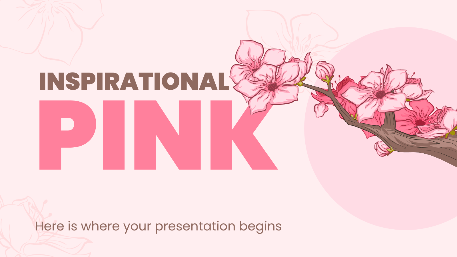 励志粉色幻灯片主题和PowerPoint模板
